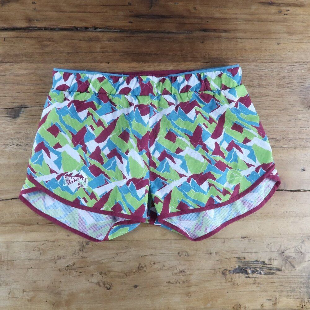 LA SPORTIVA RED/PLUM & LIME TRAIL RUNNING SHORT WITH LINER SIZE SMALL
